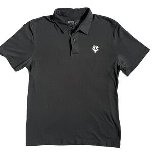 VIOLENT GENTLEMEN BLACK MONOGRAM PIQUE SHORT SLEEVE POLO SIZE M